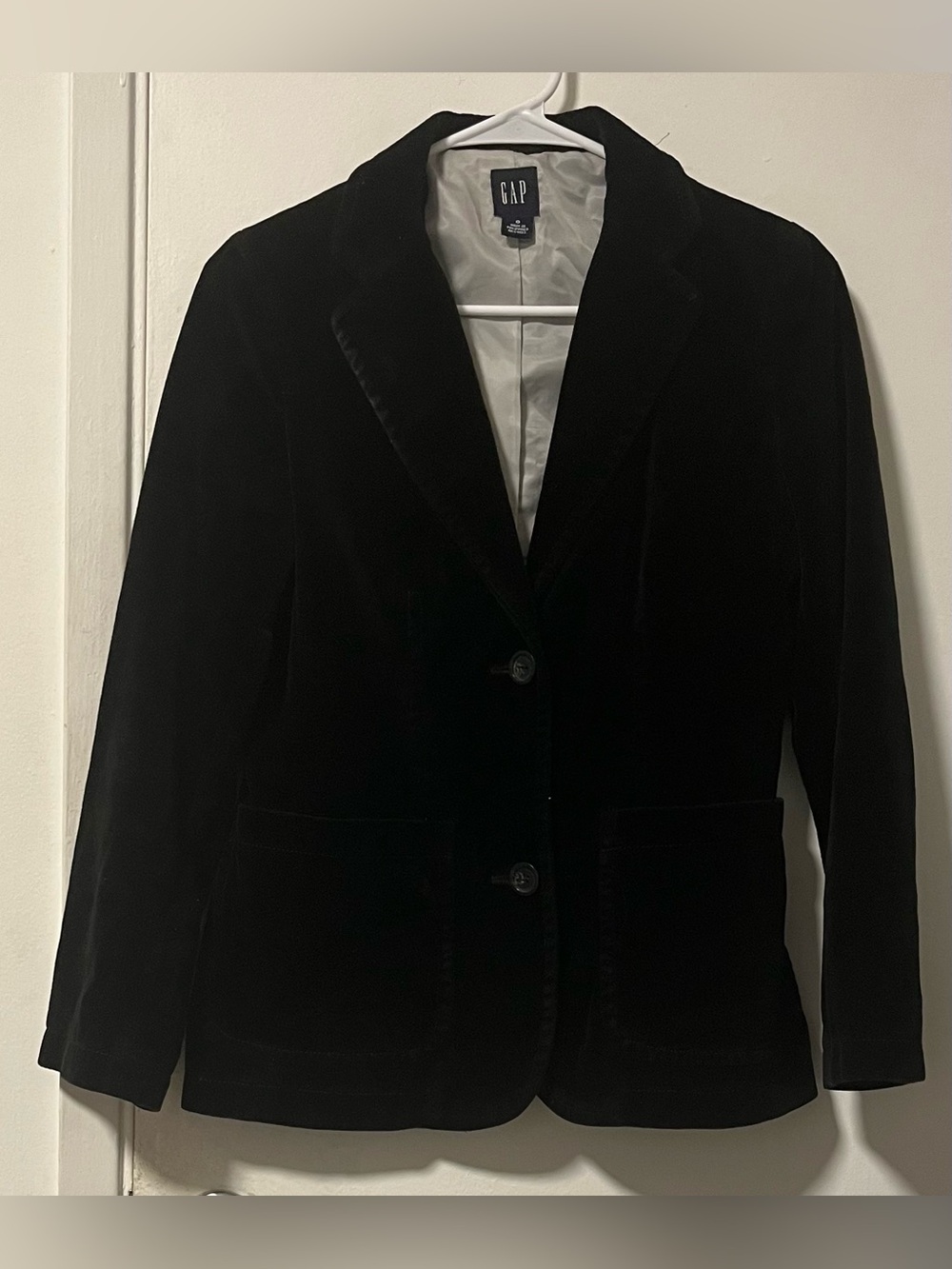 GAP Black Velvet Women's Two-Button Blazer